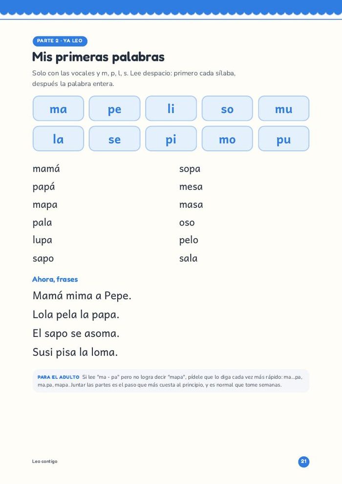 Página: mis primeras palabras y frases