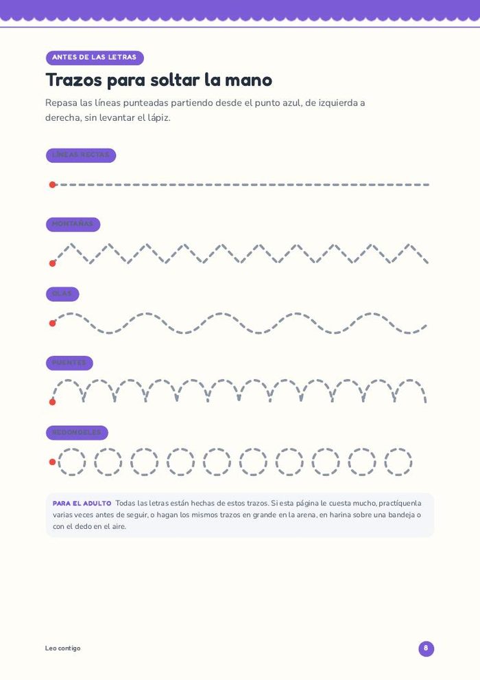 Página: trazos para soltar la mano
